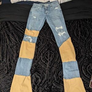 Khaki x Denim stacked jeans waist 31